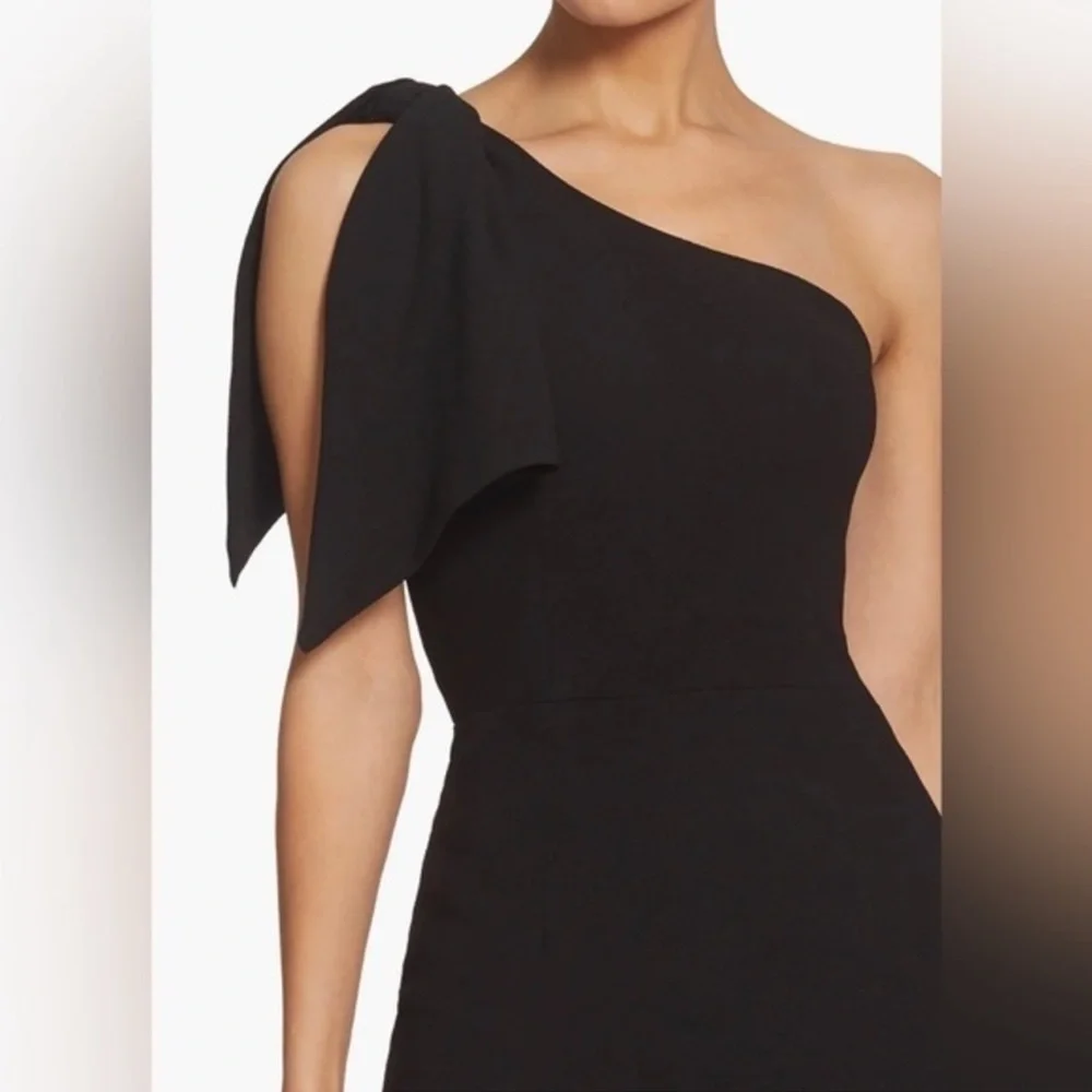 Dress the Population Tiffany Women’s One Shoulder Midi Dress Black Bodycon Sz S
